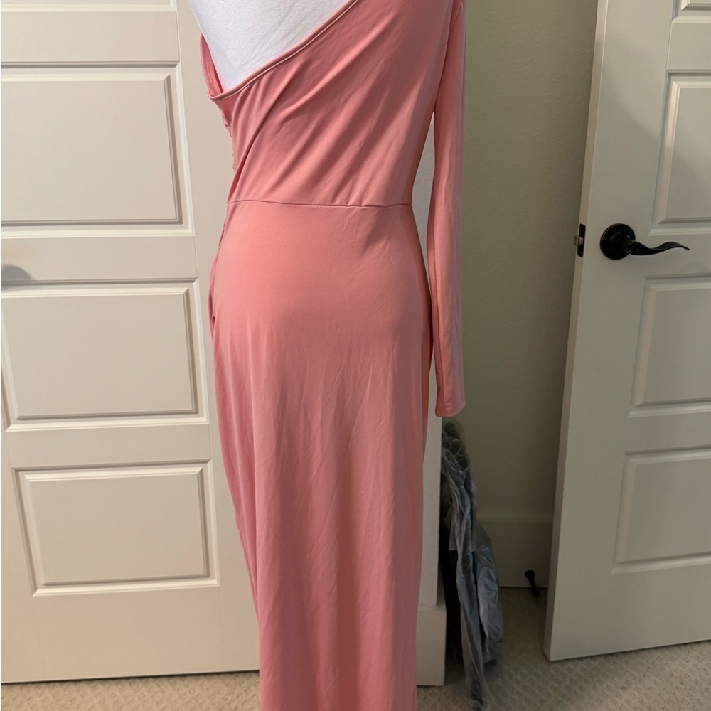 SHEIN Pink Asymmetrical Ruched Gown - Picture 3 of 7